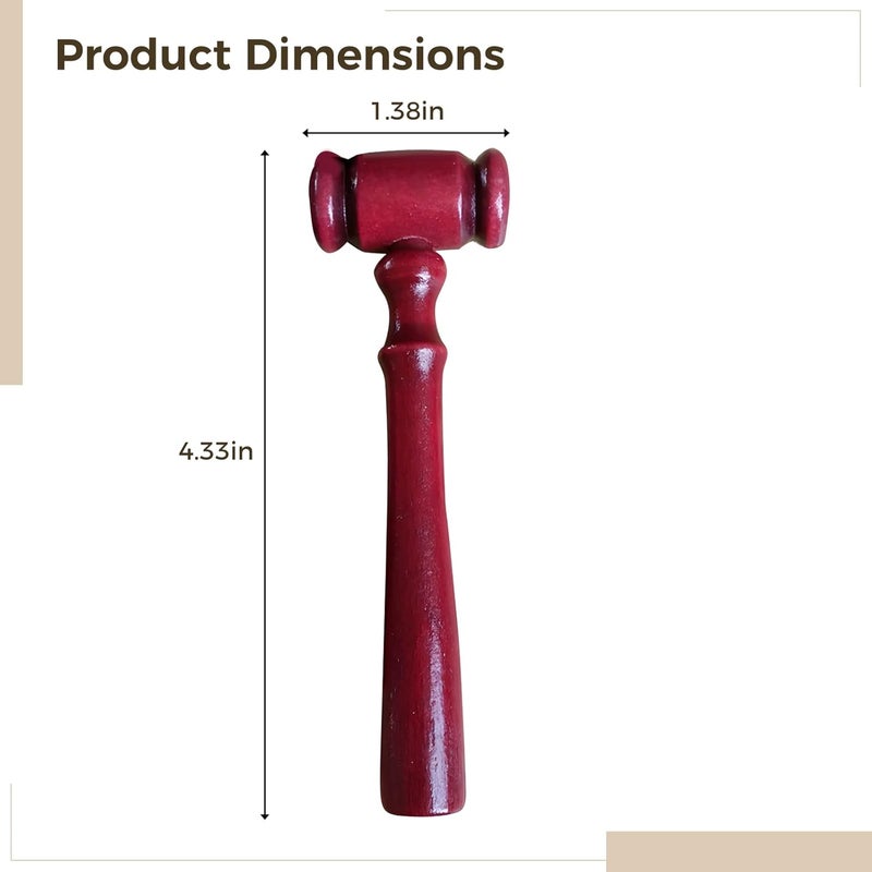 Varku Red Wood Judge Gavel Set, 25 Pcs Party Favors Halloween, Elegant Courtroom Design, Polished Finish, Ideal for Auction and Costume Props, 11CM Judge Mallet - Image 4